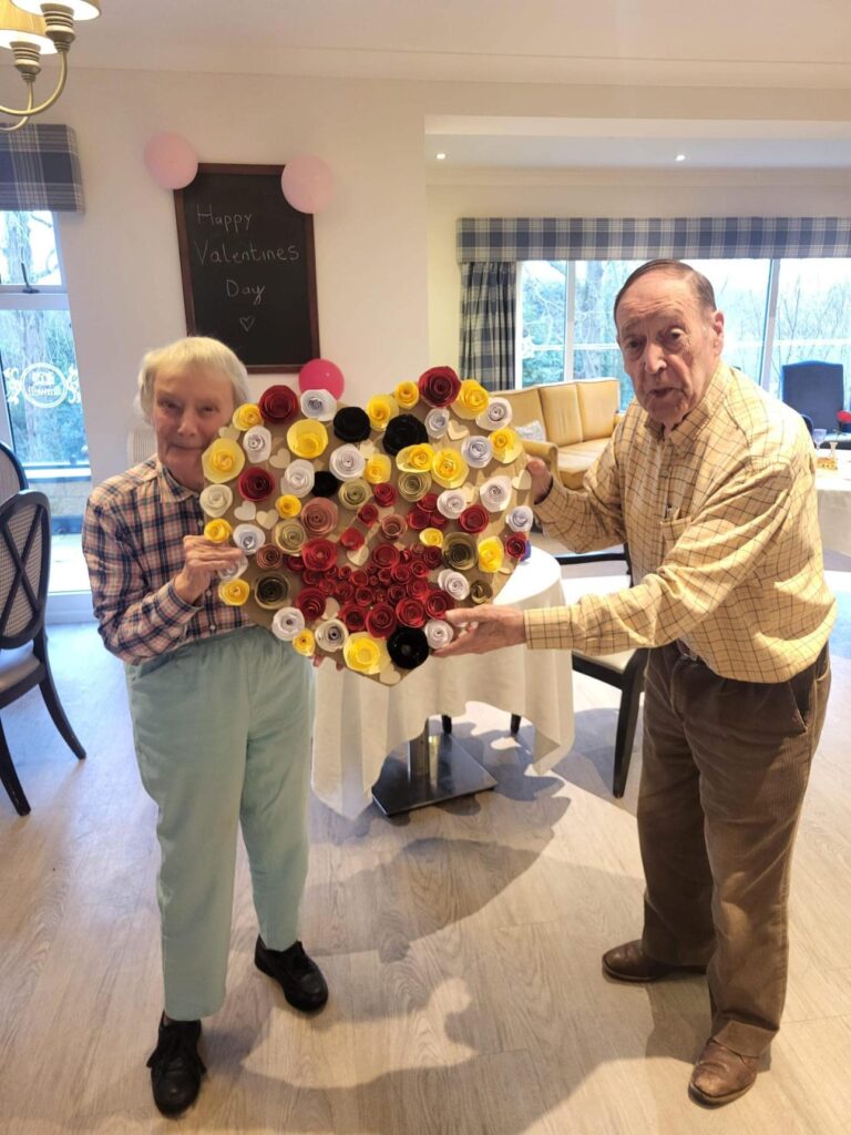 Residents doing arts and crafts