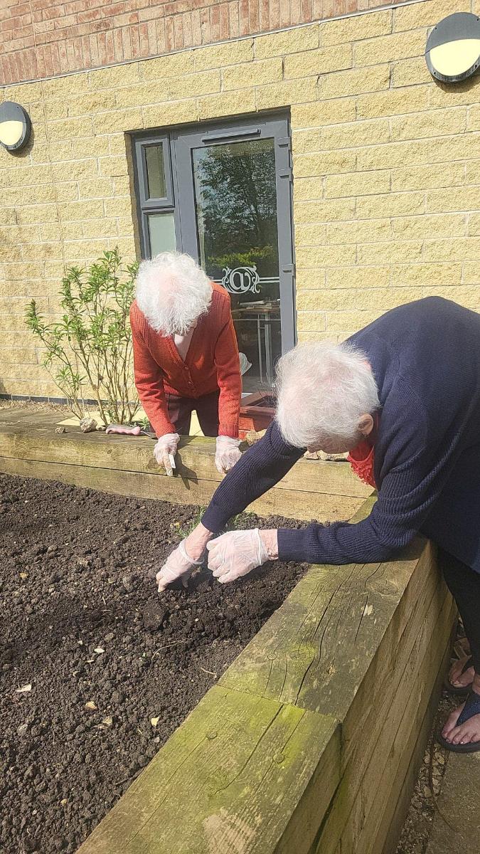 Residents gardening